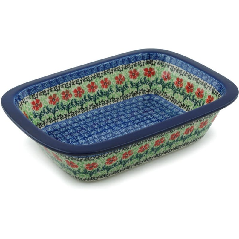 Polmedia Polish Pottery Polish Pottery Baker - Rectangular with Grip Lip - Maraschino - Image 1